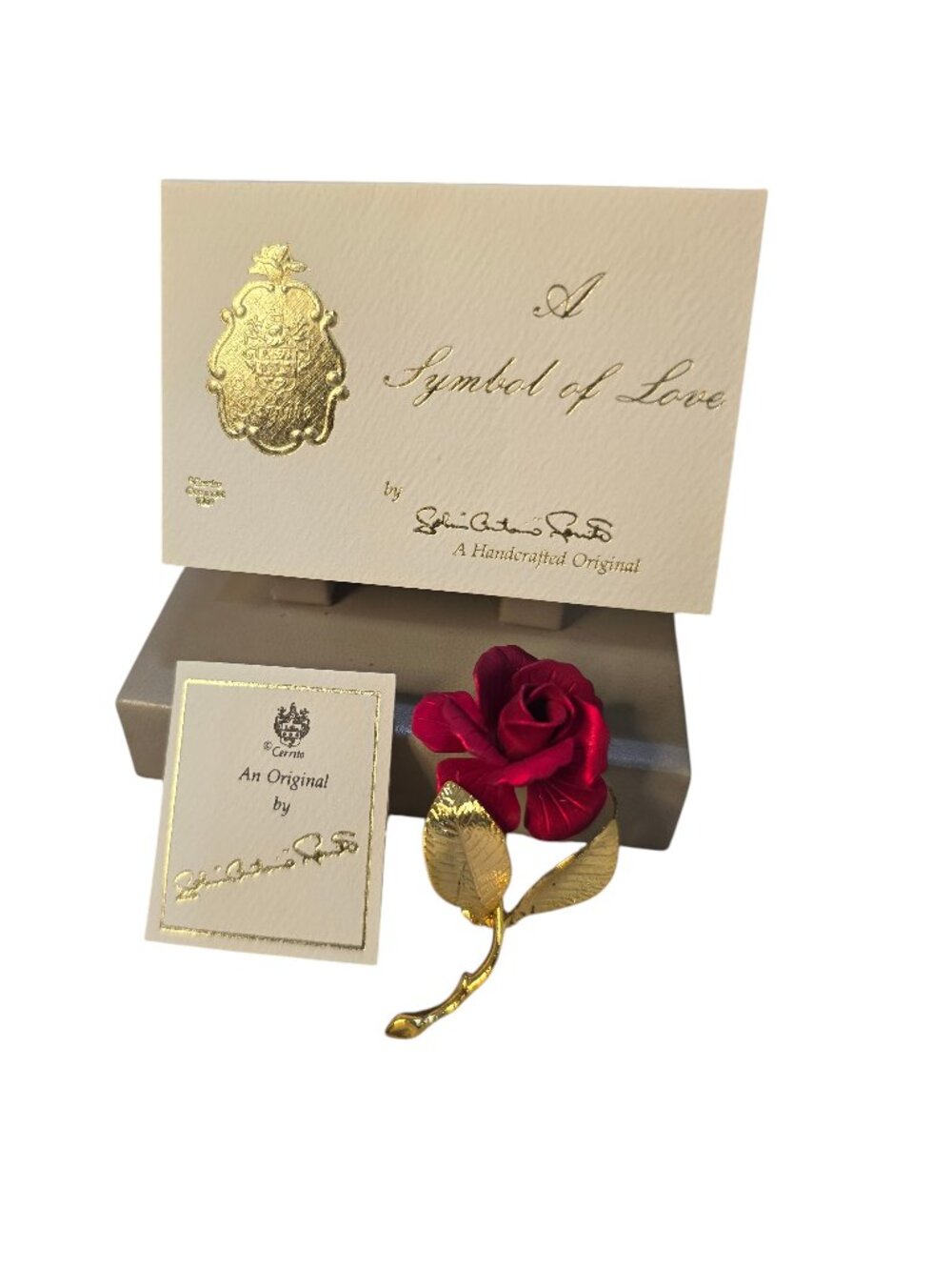 1960s Symbol Of Love Rose Brooch by Giovanni Antonio Cerrito
